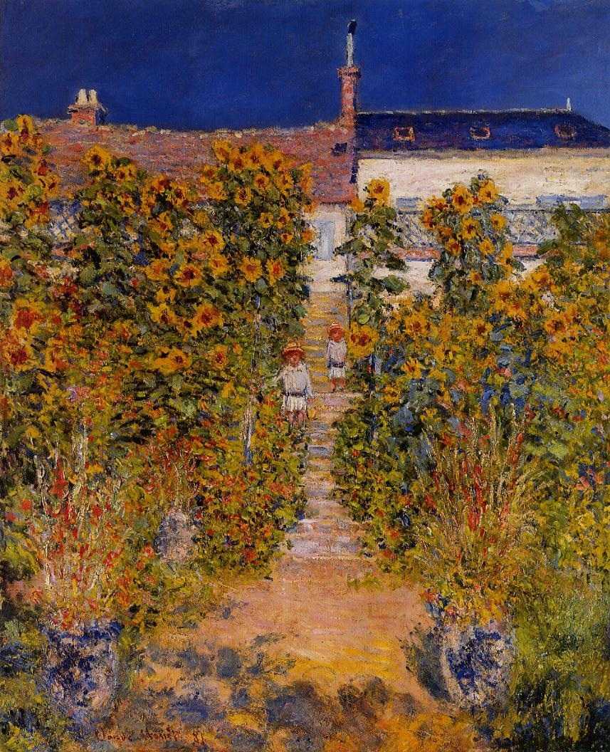 the artists garden at vetheuil 莫奈 (monet, claude)