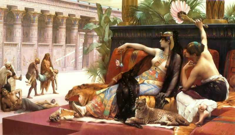 cleopatra testing poisons on condemned prisoners